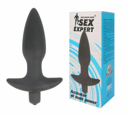 Анальная пробка Sex Expert с вибрацией - 10,5 см. 