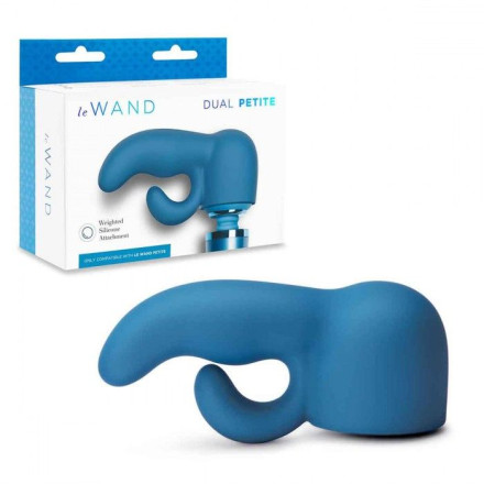 Синяя насадка Dual для вибратора Le Wand Petite 