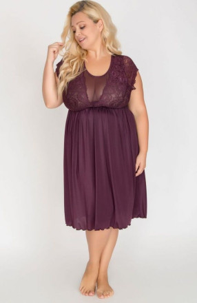 Сорочка plus size из микрофибры с красивым декольте 