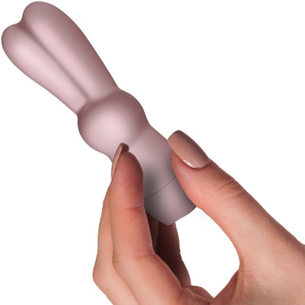 Грязно-розовый вибростимулятор в форме зайчика Bunnie Boo 