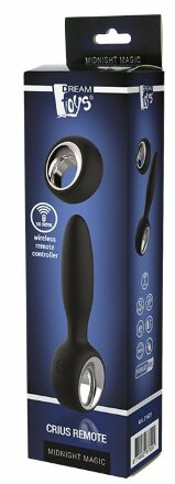 Черный анальный вибромассажер CRIUS REMOTE - 9,5 см. 