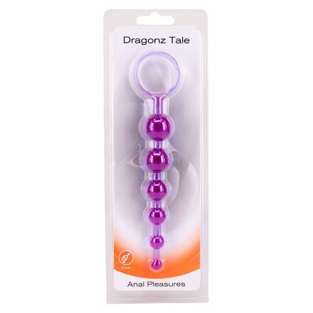 Фиолетовая анальная цепочка DRAGONZ TALE ANAL - 20 см. 