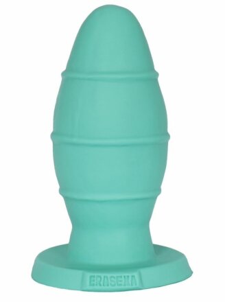 Анальная пробка XXL мятного цвета с тонкими рёбрышками - 22,5 см. 
