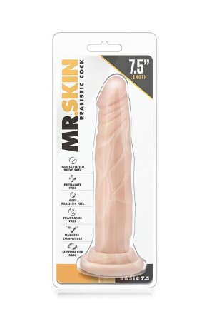 Телесный фаллоимитатор без мошонки с присоской Dr. Skin Realistic Cock Basic 7.5 - 19 см. 