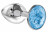 Малая серебристая анальная пробка Diamond Light blue Sparkle Small с голубым кристаллом - 7 см. 