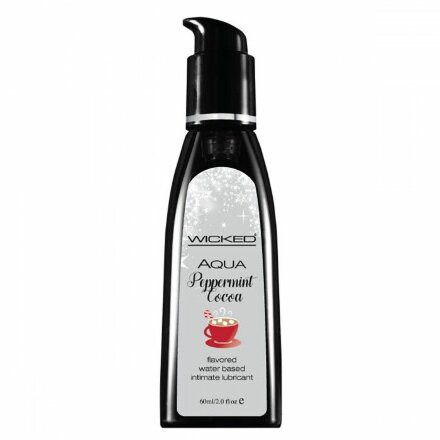 Лубрикант с ароматом мятного какао WICKED AQUA Peppermint Cocoa - 60 мл. 