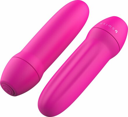 Ярко-розовая рельефная вибропуля Bmine Basic Reflex - 7,6 см. 