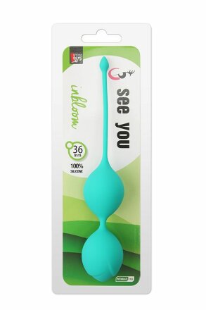 Зеленые вагинальные шарики SEE YOU IN BLOOM DUO BALLS 36MM 