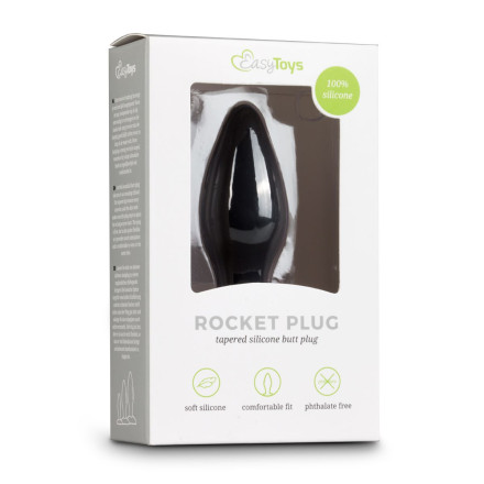 Черный анальный плаг Rocket Plug - 9 см. 