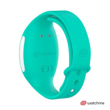 Голубой вибратор для пар с зеленым пультом-часами Weatwatch Dual Pleasure Vibe 