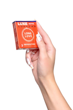 Презервативы с продлевающим эффектом LUXE Royal Long Love - 3 шт. 