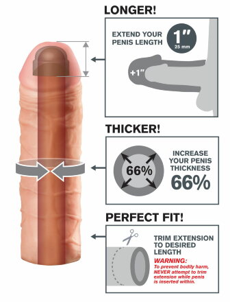 Реалистичная насадка Mega 1 Extension - 17 см. 