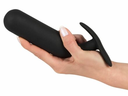 Черная утяжеленная анальная пробка Anal Trainer Medium - 18 см. 
