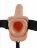 Телесный полый страпон Hollow Strap-On with Balls - 18,9 см. 
