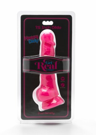 Розовый фаллоимитатор Happy Dicks 7.5 with Balls - 19 см. 