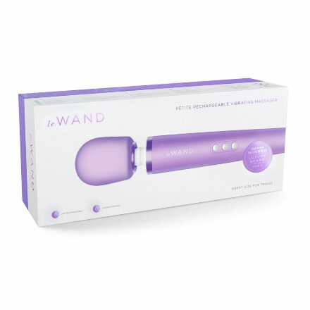Фиолетовый жезловый мини-вибратор Le Wand c 6 режимами вибрации 