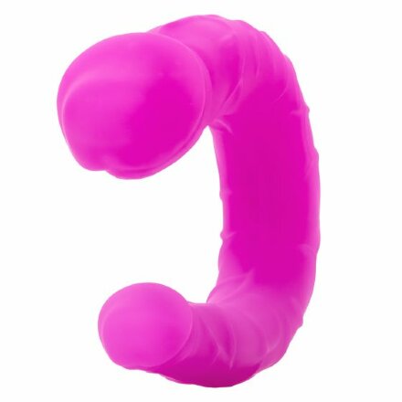 Розовый двусторонний фаллоимитатор Silicone Double Dong AC/DC - 30,5 см. 