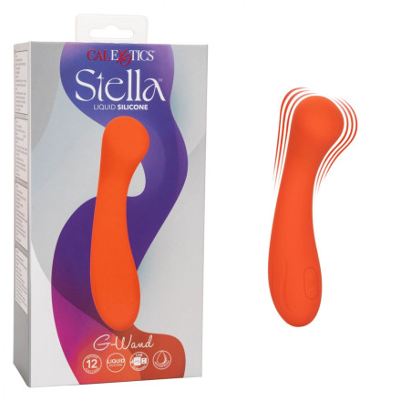 Оранжевый вибромассажер Liquid Silicone G-Wand - 15,25 см. 