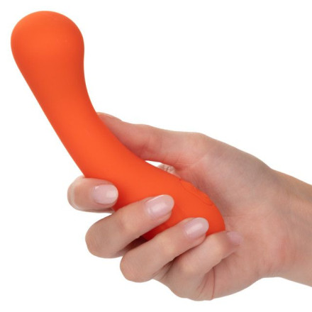 Оранжевый вибромассажер Liquid Silicone G-Wand - 15,25 см. 