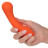 Оранжевый вибромассажер Liquid Silicone G-Wand - 15,25 см. 