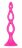 Розовая анальная елочка Silicone Triple Probe - 14,5 см. 