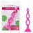 Розовая анальная елочка Silicone Triple Probe - 14,5 см. 