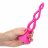 Розовая анальная елочка Silicone Triple Probe - 14,5 см. 