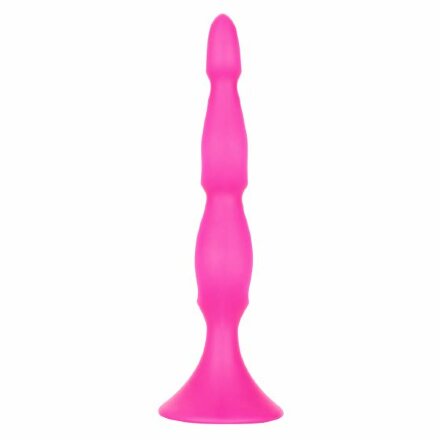 Розовая анальная елочка Silicone Triple Probe - 14,5 см. 