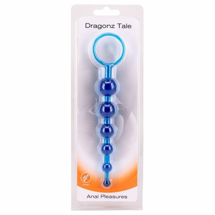 Синяя анальная цепочка DRAGONZ TALE ANAL - 20 см. 