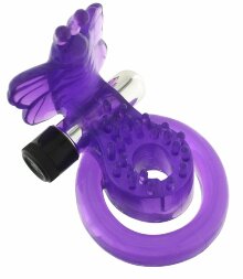 Эрекционное кольцо с вибрацией COCK&amp;BALL RING BUTTERFLY JELLY VIBE