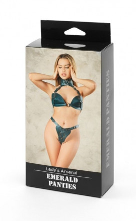 Изумрудные трусики с кольцом для страпона Ladys Arsenal 