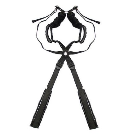 Чёрный бондажный комплект Romfun Sex Harness Bondage на сбруе 