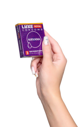 Презервативы с увеличенным количеством смазки LUXE Royal Nirvana - 3 шт. 