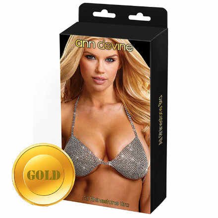 Бюстгальтер из золотистых кристаллов All Rhinestone Bra 