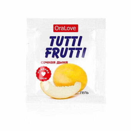 Пробник гель-смазки Tutti-frutti со вкусом сочной дыни - 4 гр. 
