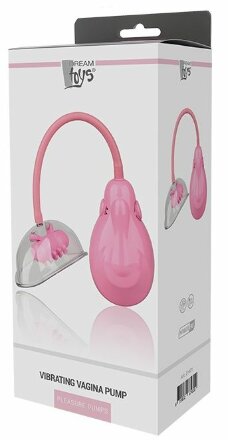 Розовый вакуумный вибромассажер VIBRATING VAGINA PUMP 