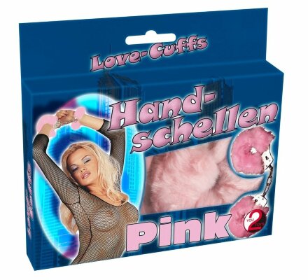 Розовые меховые наручники Love Cuffs Rose 