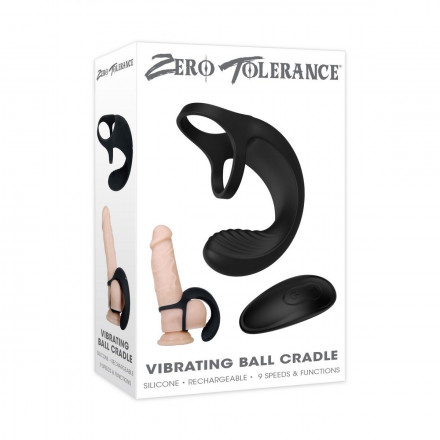 Эрекционное кольцо с вибрацией и стимуляцией мошонки Vibrating Ball Cradle 