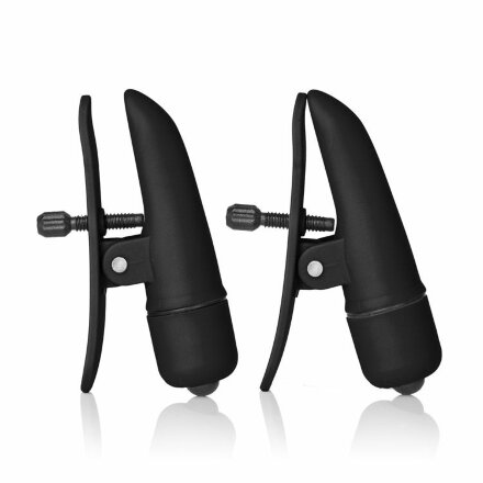 Чёрные виброклипсы на соски Nipple Play Nipplettes 