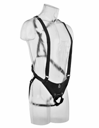Страпон-система с телесной насадкой 12&quot; Hollow Strap-On Suspender System - 30 см. 