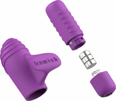Фиолетовый вибростимулятор на пальчик Bteased Basic Finger Vibrator 