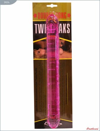 Розовый двусторонний фаллоимитатор Twin Peaks - 33,5 см. 