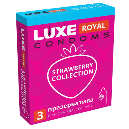Презервативы с ароматом клубники LUXE Royal Strawberry Collection - 3 шт. 