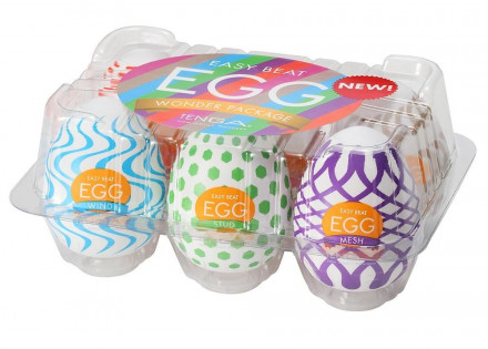 Набор из 6 мастурбаторов Tenga EGG IV с различным рельефом 