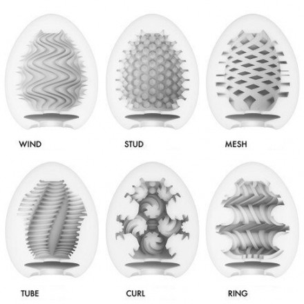 Набор из 6 мастурбаторов Tenga EGG IV с различным рельефом 