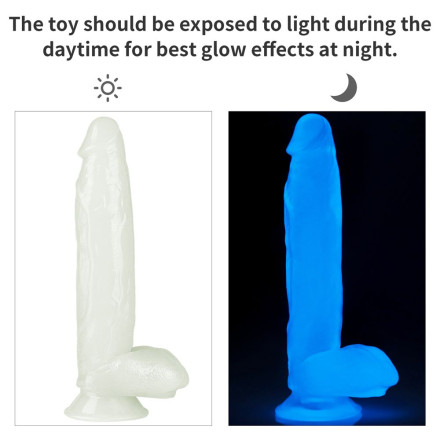 Прозрачный, светящийся в темноте фаллоимитатор Lumino Play Dildo - 26 см. 