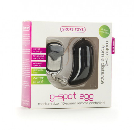 Чёрное радиоуправляемое виброяйцо Vibrating G-spot Egg medium 