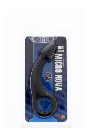 Чёрный массажер для анальной стимуляции MENZSTUFF MICRO NOVA 