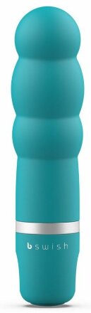 Бирюзовый рельефный мини-вибратор Bcute Classic Pearl - 10 см. 