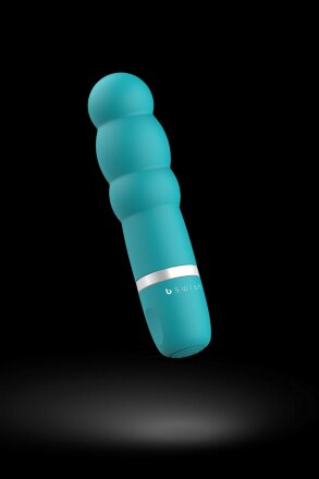 Бирюзовый рельефный мини-вибратор Bcute Classic Pearl - 10 см. 